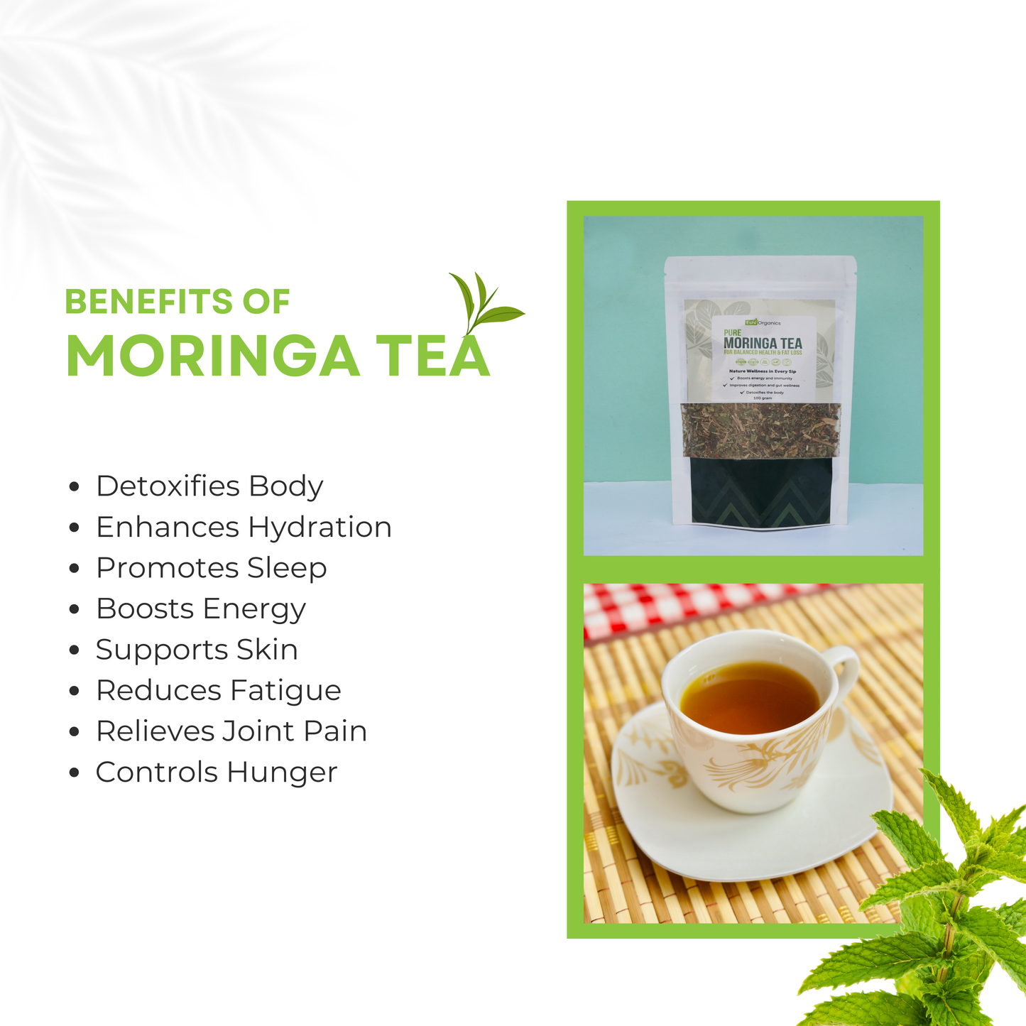 Organic Moringa Tea - 100g | Natural Detox & Energy Booster